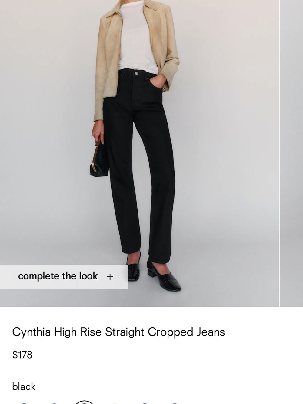 Reformation Black High-Rise Straight Jeans
